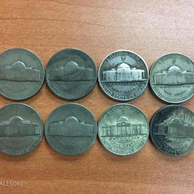 8 Silver War Nickels