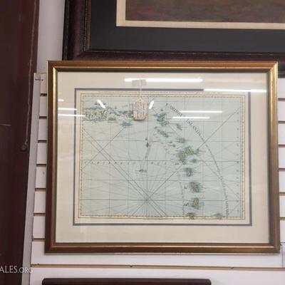 Caribbean map art