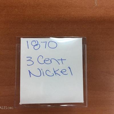 1870 3 cent nickel