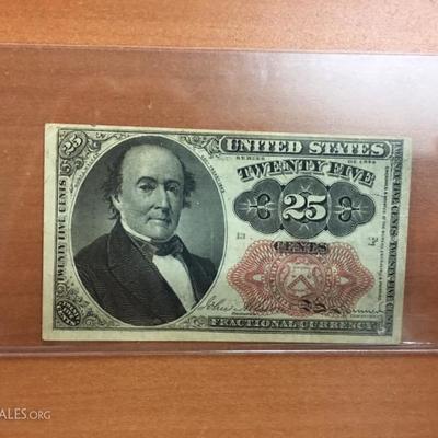Fractional currency 25 cents 1874