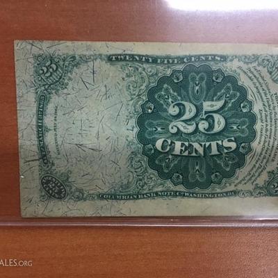 Fractional currency 25 cents 1874