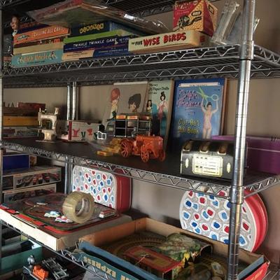 Many vintage toys, games dolls and doll clothing