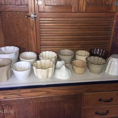 Very large collection of antique food moulds