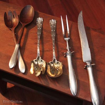 Sterling and other serving pieces