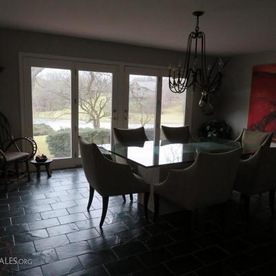 Dining room with art