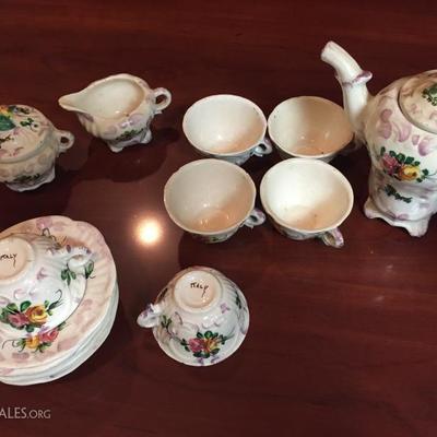 Demitasse tea set, hand-made in Italy