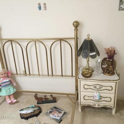 FULL SIZE BRASS BED FRAME WITH RAILS