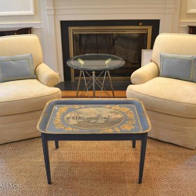 Pair of O'Henry House suede chairs