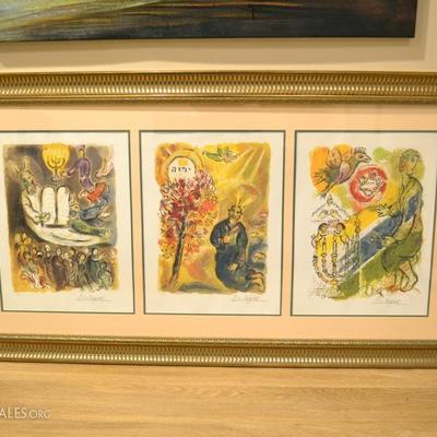 Marc Chagall Exodus lithographs with COA's