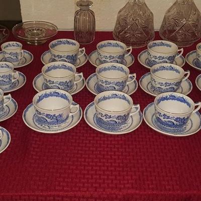 Furnivals Quail 1913, Made in England, Set of cups and saucers. 