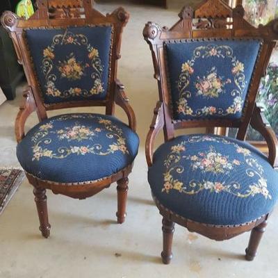 Pair of Eastlake Ladies Parlor Chairs