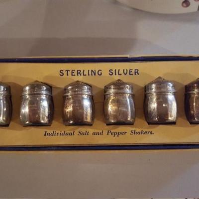Sterling Silver Individual Salt and Pepper Shakers