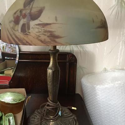 Vintage Lamp with Inside Painting