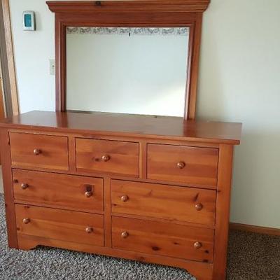 Bedroom dresser and mirror