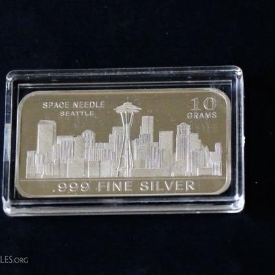 .999 Silver Bar w/Space Needle