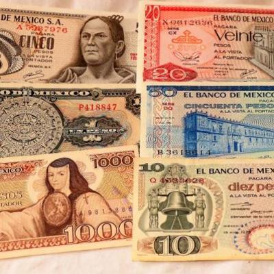 Bank Notes Mexico 1970-85