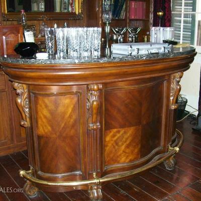 Lovely portable bar with marble top - Hurtwitz Mintz