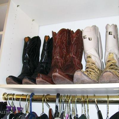 Men's clothing - several pairs of Luchese boots