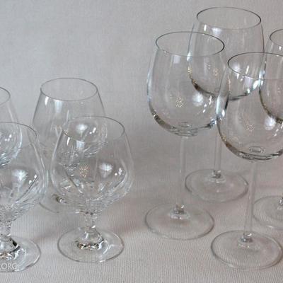 wine glasses & crystal brandy snifters