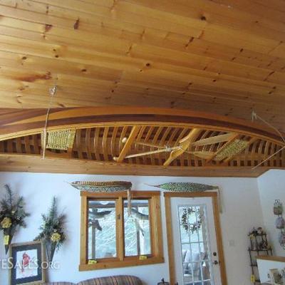 Pasquinel 14' Ultra Light Canoe With Two Grey Owl Paddles