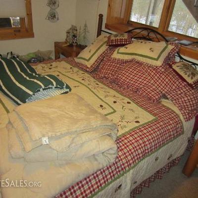King Size Bed Frame, Headboard and Comforters