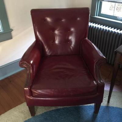 vintage red leather chair