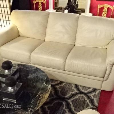 3 PIECE ITALIAN LEATHER SOFA, LOVESEAT, AND CHAIR, LABELED MADE IN ITALY BY SOFTLINE GROUP
