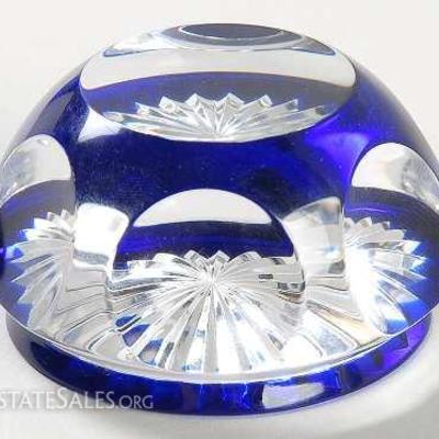 BACCARAT FRANCE SIGNED CUT CRYSTAL PAPERWEIGHT