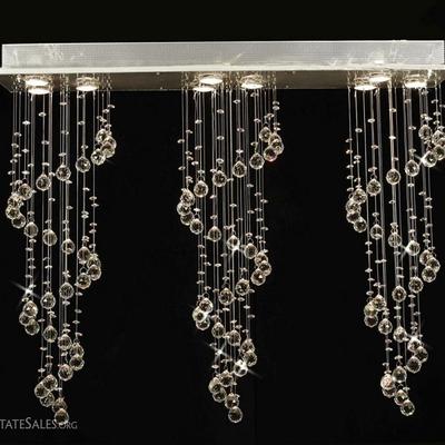 FREE SHIPPING ON THIS ITEM! LARGE TRIPLE HELIX RAINDROP CRYSTAL CHANDELIER