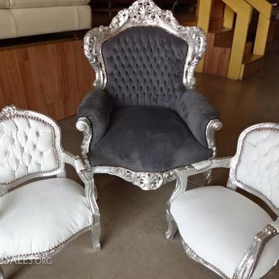 Childrens white chairs Adult Gray chair