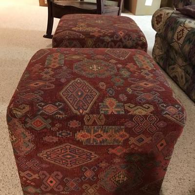 Set of two cubes in custom upholstery. 21
