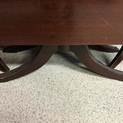 Solid wood and very heavy antique (0ver 70 years old) table with two chairs. Table has some wear and light scratches, but a beautiful...