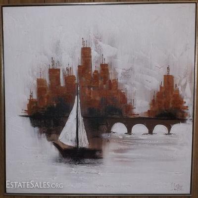 AM001 Large Sailboat Painting by J. Keane
