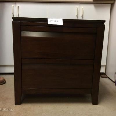 JYR014 Mori Shige Solid Wood Nightstand with Two Drawers
