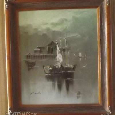 AM002 Sailboat Oil Painting by Panla
