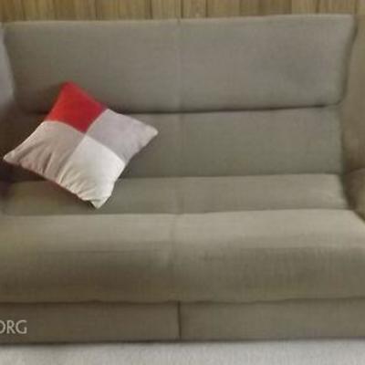 AM015 Beautiful Taupe Microfiber Futon Couch w/ Two Drawers
