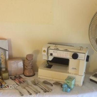 MLT025 Viking Sewing Machine, Accessories, Vintage Telephone & More
