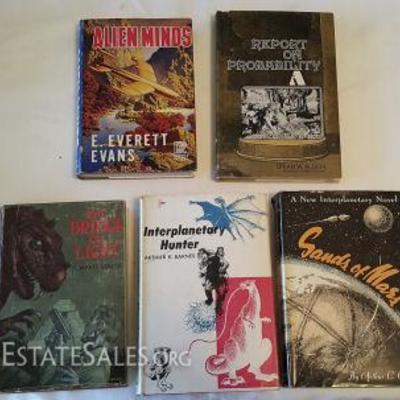 MLT073 Five Vintage First  Edition Sci-Fi Hardcover Books
