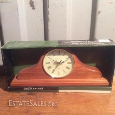 Ingraham Solid Oak Mantel Clock