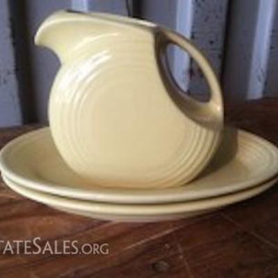 Vintage Fiesta Ware Disk Pitcher and Platters