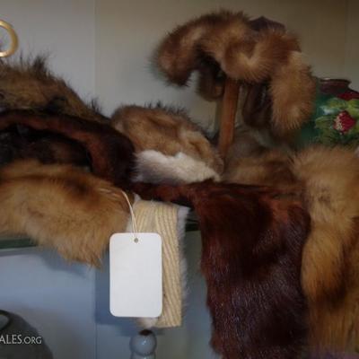 LARGE COLLECTION OF MINK FUR HATS AND FUR WRAPS TO SELECT FROM