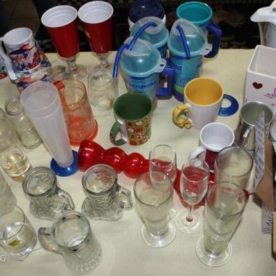 Box lot of glasses Brita water filter pitcher
