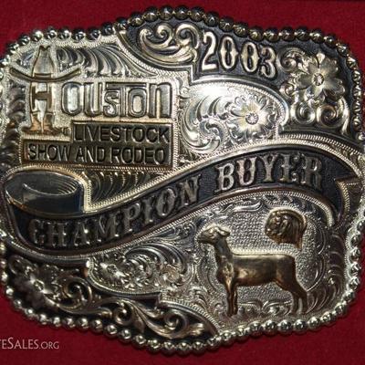 Houston show and rodeo belt buckle
