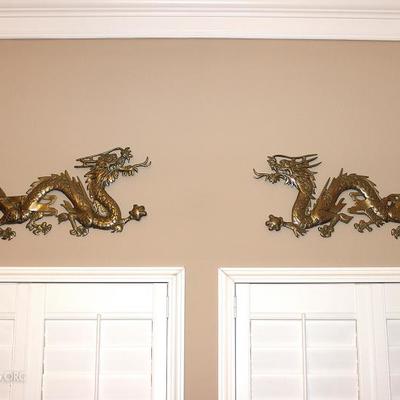brass dragon wall mounted decor