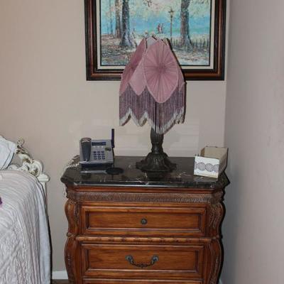 end table, night stand, oil on canvas 