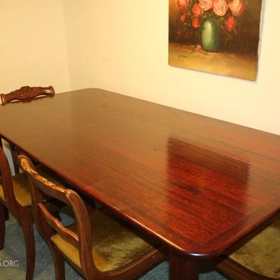 Custom made mahogany dining room table