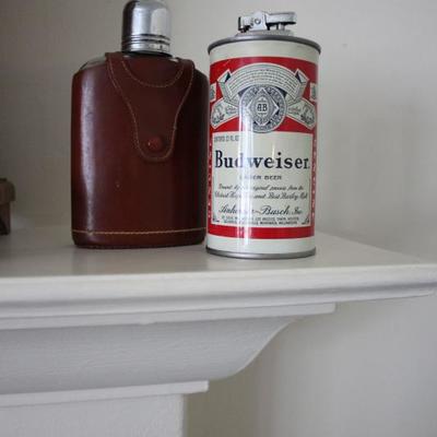 Vintage Whiskey flask with leather cover