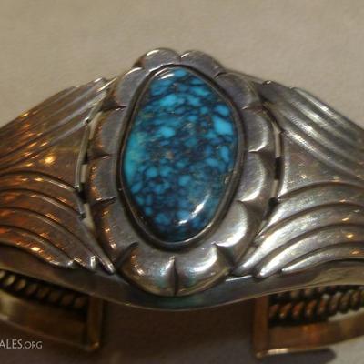 Lander's turquoise Native American bracelet
