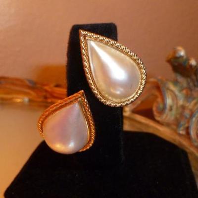 14K mabe pearl earrings