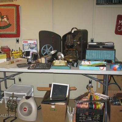 old movie projector and other photo items 